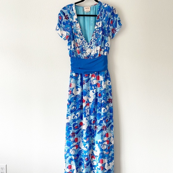 Arabella Blue Poppy Dress Peter Som For Made In Kind - Picture 4 of 16